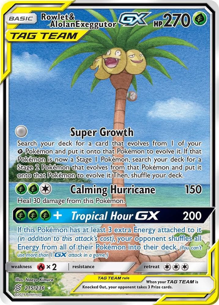 Rowlet & Alolan Exeggutor GX Alternate Full Art