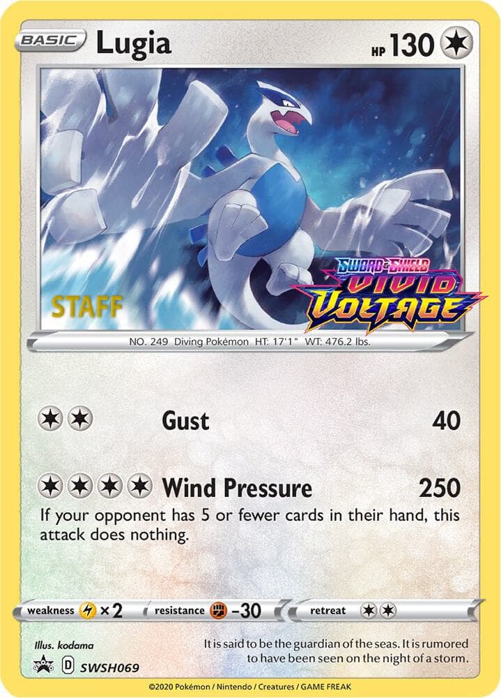 Lugia SWSH069 Prerelease Staff