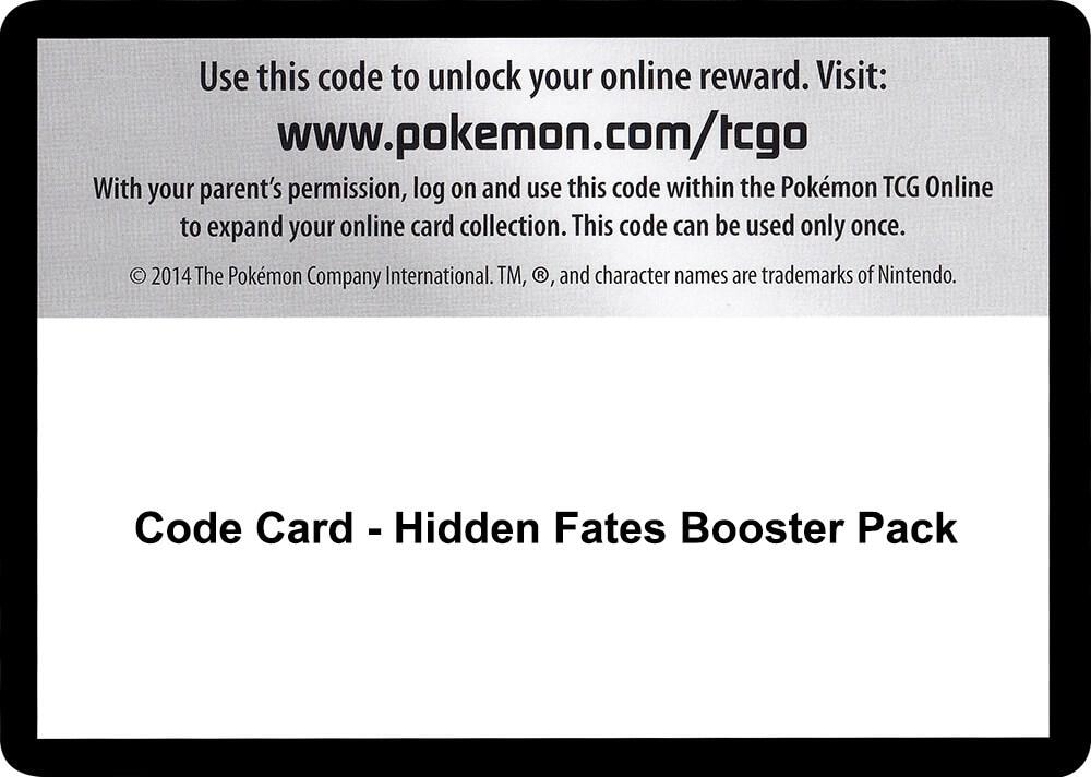 Code Card Hidden Fates Booster Pack