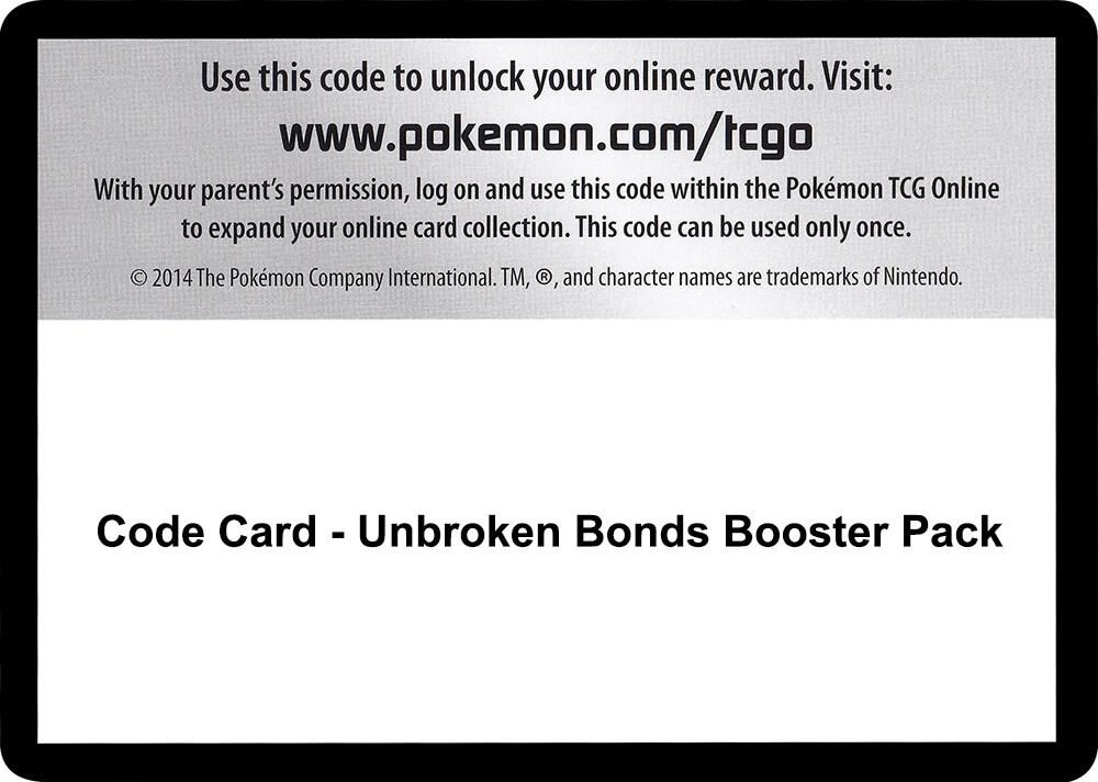 Code Card Unbroken Bonds Booster Pack
