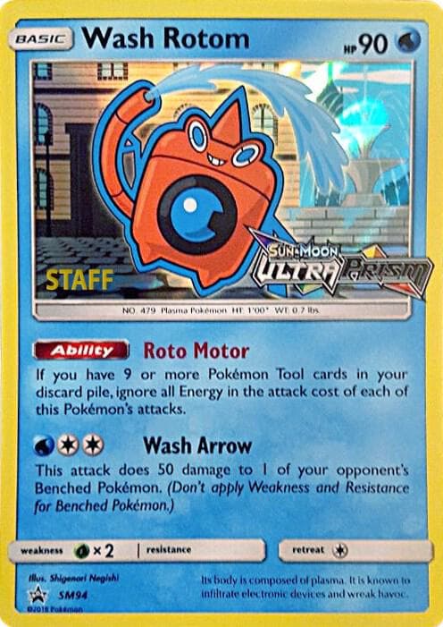 Wash Rotom SM94 Prerelease Staff