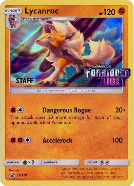 Lycanroc SM118 Prerelease Staff