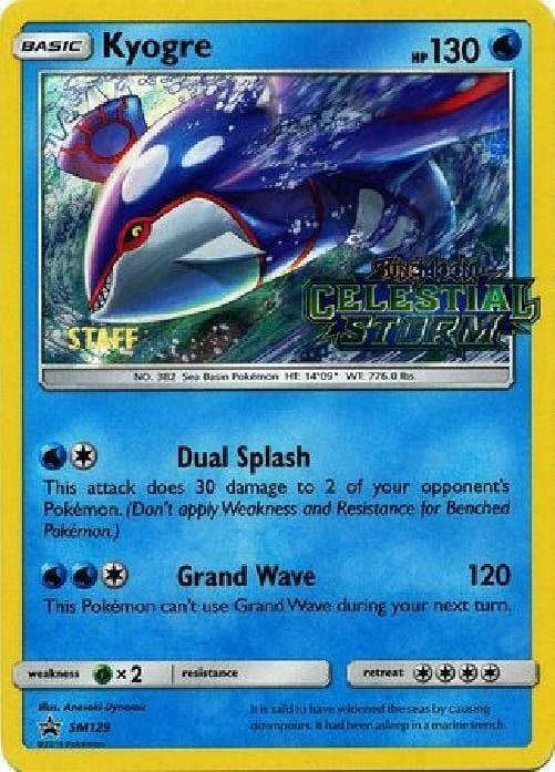 Kyogre SM129 Prerelease Staff
