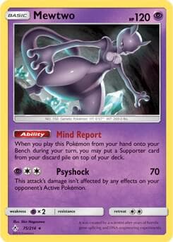 Mewtwo 75 214 SM Unbroken Bonds Cracked Ice Holo