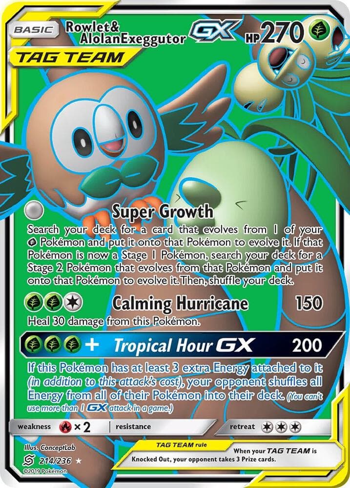 Rowlet & Alolan Exeggutor GX Full Art