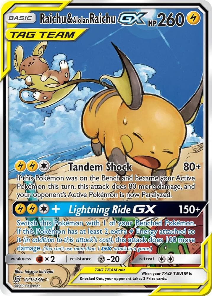 Raichu & Alolan Raichu GX Alternate Full Art