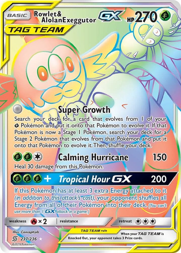 Rowlet & Alolan Exeggutor GX Secret