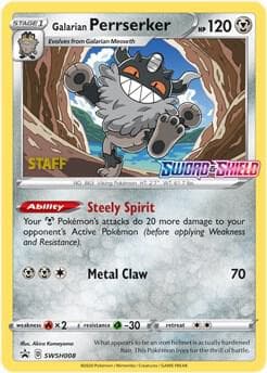 Galarian Perrserker SWSH008 Prerelease Staff