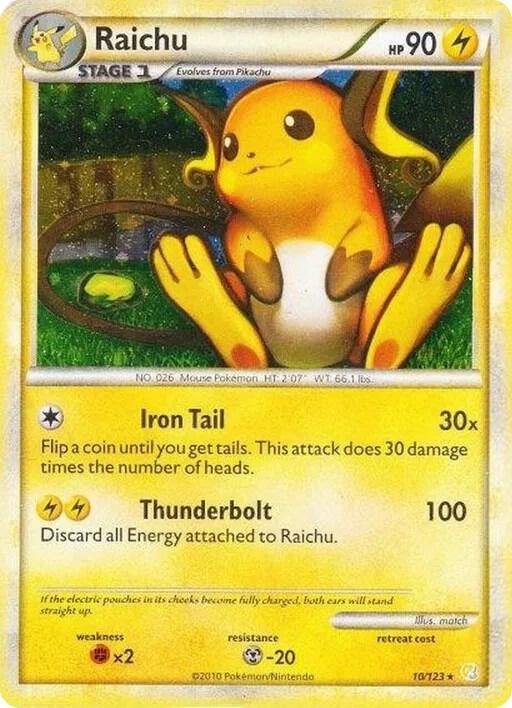 Raichu 10 123 Cracked Ice Holo