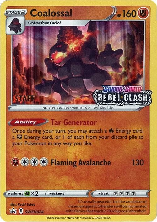 Coalossal SWSH024 Prerelease Staff
