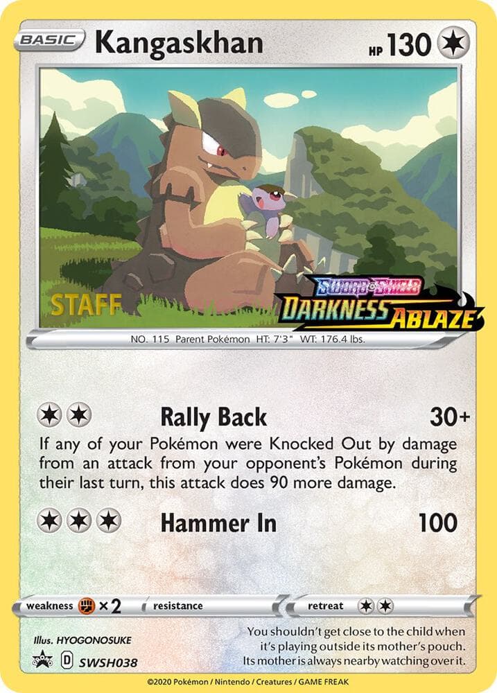 Kangaskhan SWSH038 Prerelease Staff