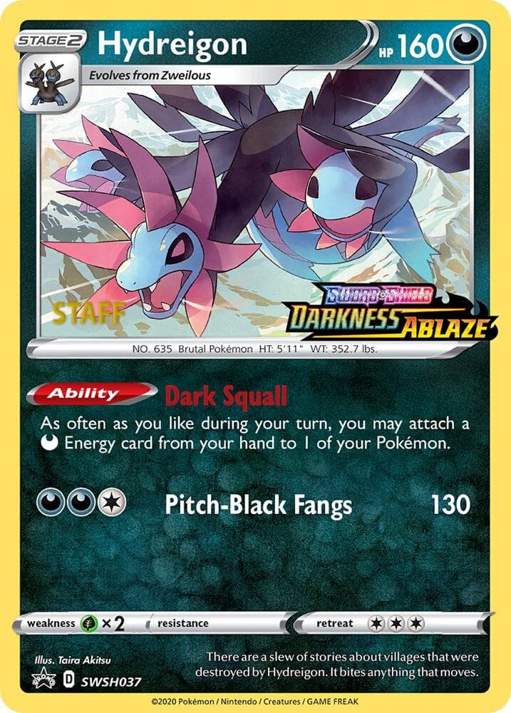 Hydreigon SWSH037 Prerelease Staff