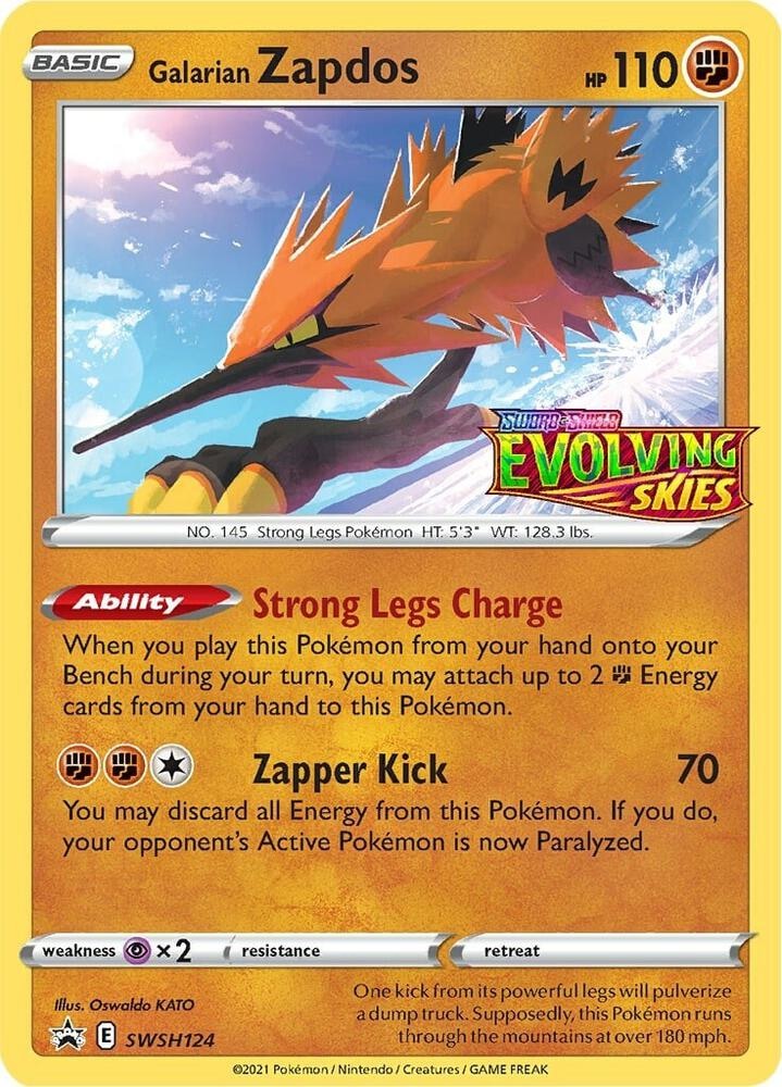 Galarian Zapdos SWSH124 Prerelease