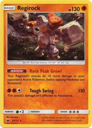 Regirock 53 111 Cosmos Holo
