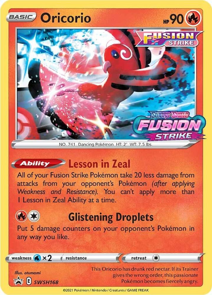 Oricorio SWSH168 Prerelease