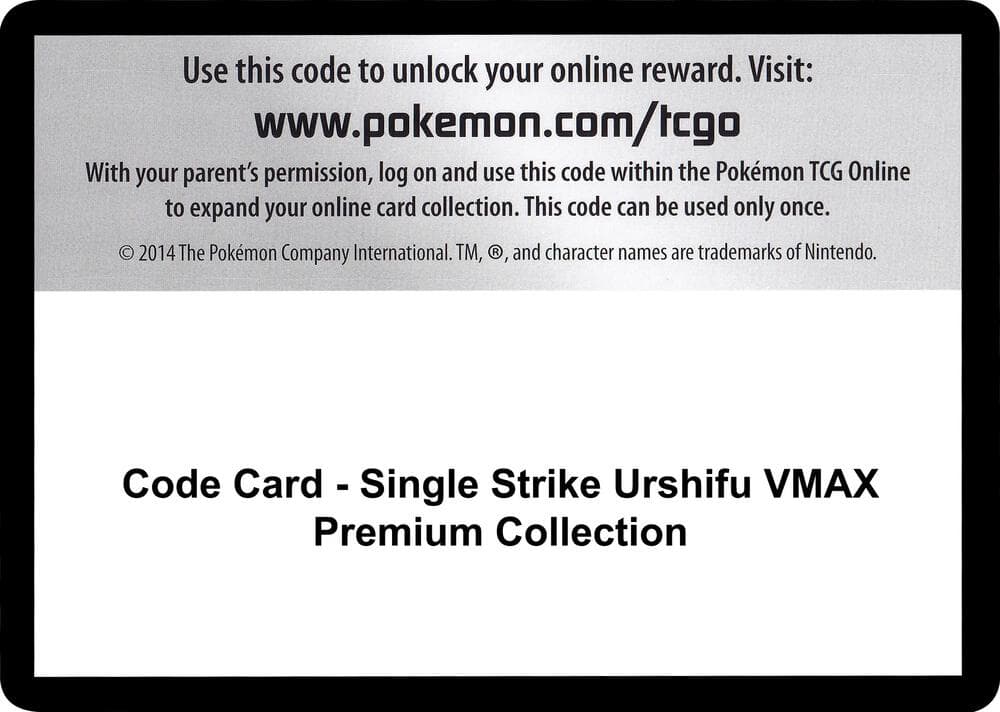 Code Card Single Strike Urshifu VMAX Premium Collection