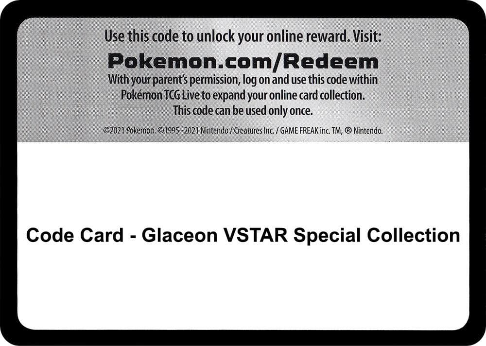 Code Card Glaceon VSTAR Special Collection