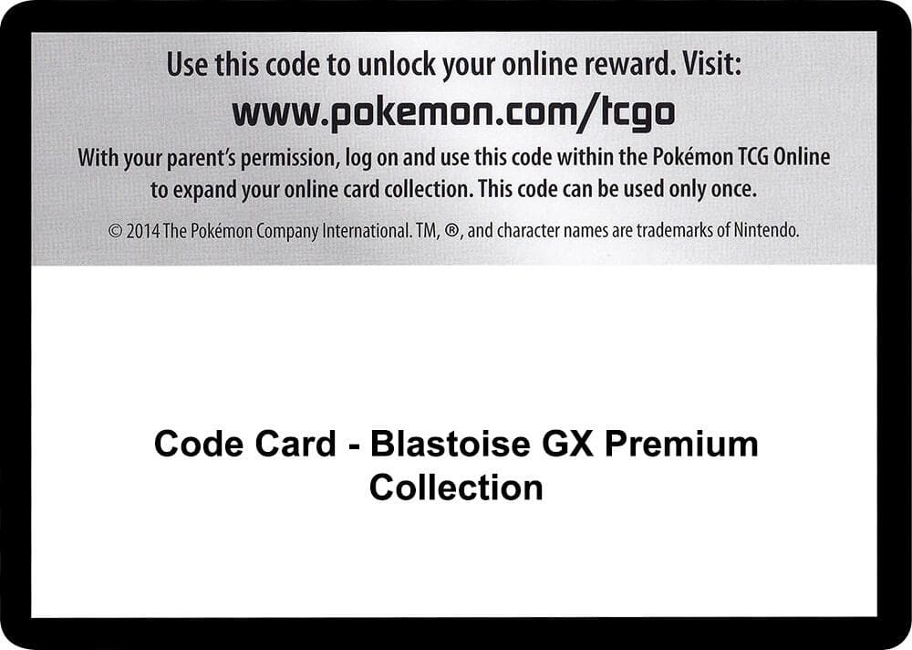 Code Card Blastoise GX Premium Collection