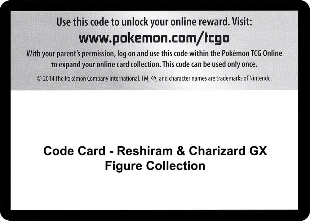 Code Card Reshiram and Charizard GX Figure Collection