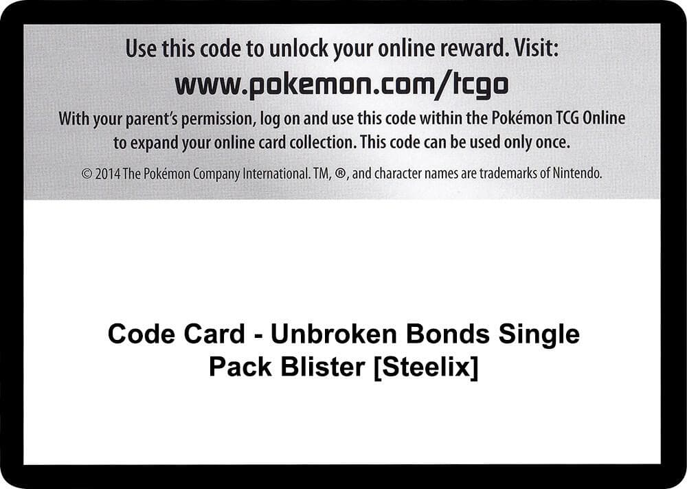 Code Card Unbroken Bonds Single Pack Blister Steelix