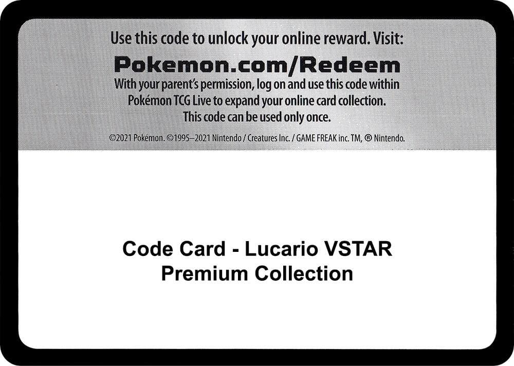 Code Card Lucario VSTAR Premium Collection
