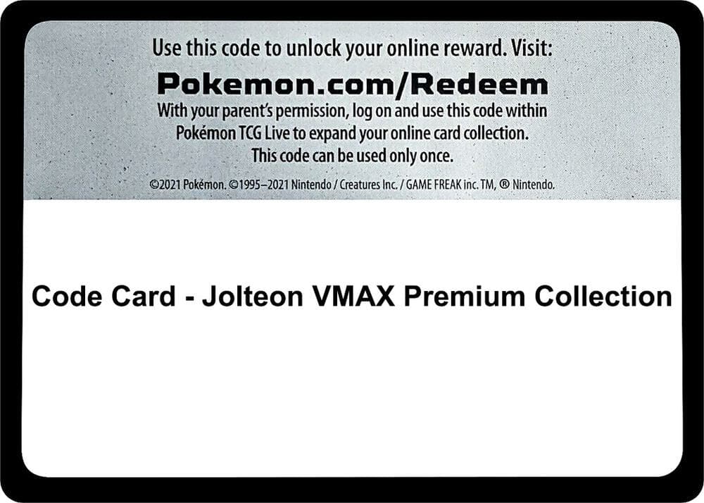 Code Card Jolteon VMAX Premium Collection