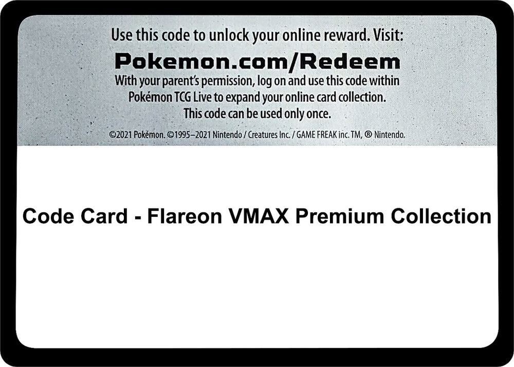 Code Card Flareon VMAX Premium Collection