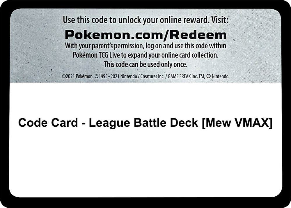 Code Card League Battle Deck Mew VMAX