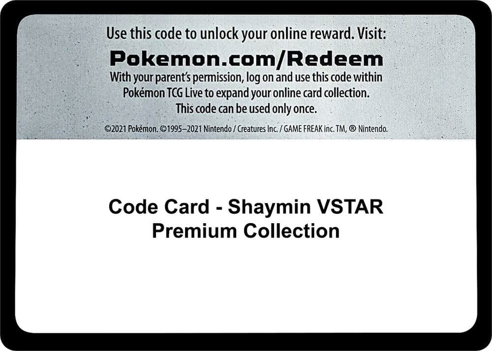 Code Card Shaymin VSTAR Premium Collection