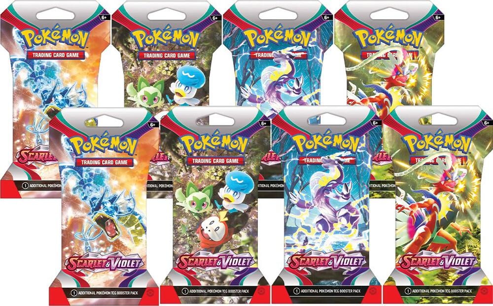 Scarlet and Violet Sleeved Booster Pack Bundle Set of 8