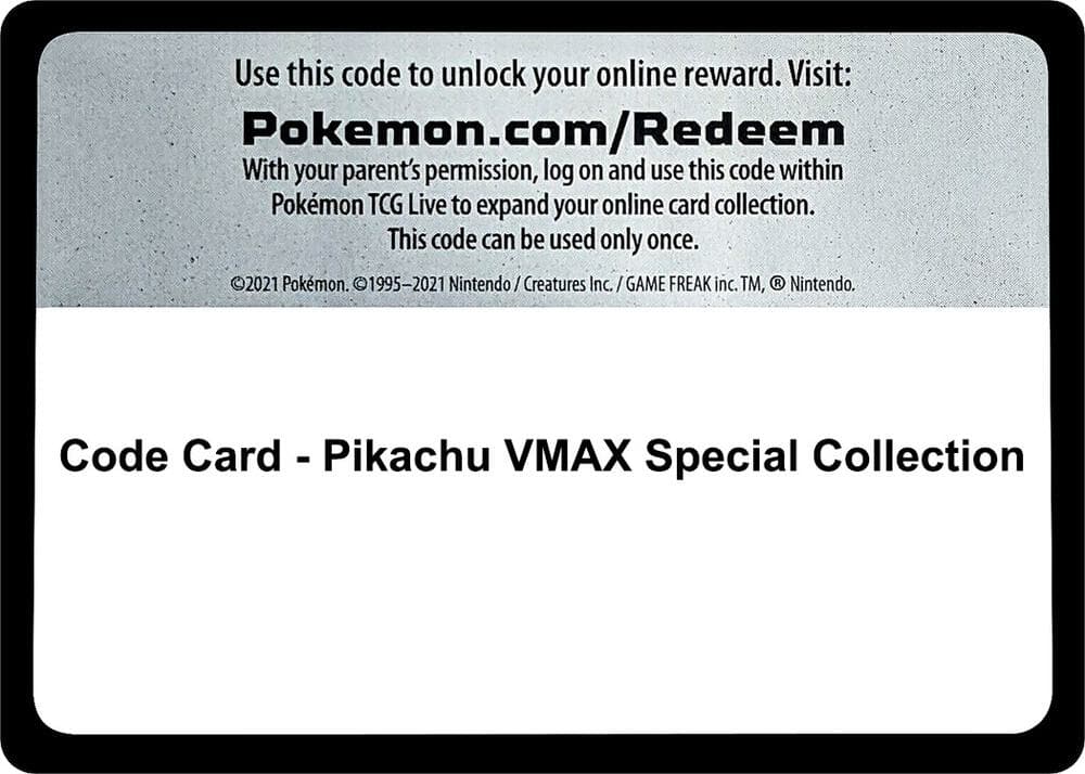 Code Card Pikachu VMAX Special Collection