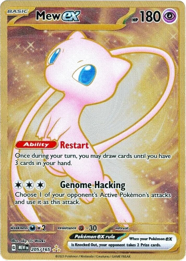 Mew ex 205 165 151 Metal Card