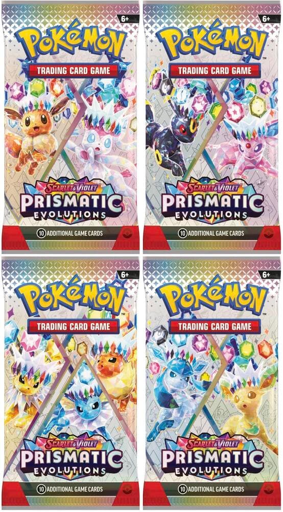 Prismatic Evolutions Booster Pack Art Bundle Set of 4