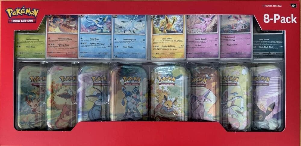 Costco Prismatic Evolutions 8 Pack Mini Tins