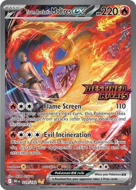 Team Rockets Moltres ex 229 182 Destined Rivals Stamp