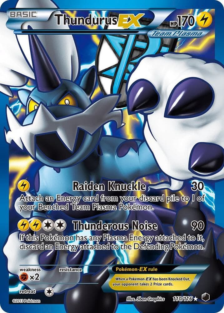 Thundurus EX Team Plasma 110 Full Art
